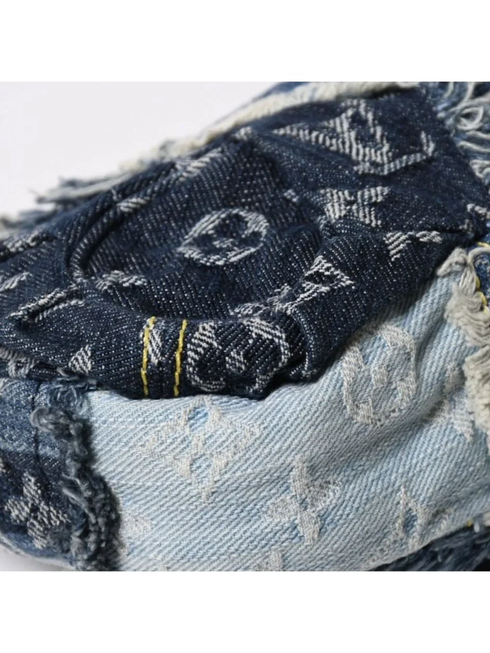 Louis Vuitton Pouch Patchwork Monogram Denim Blue